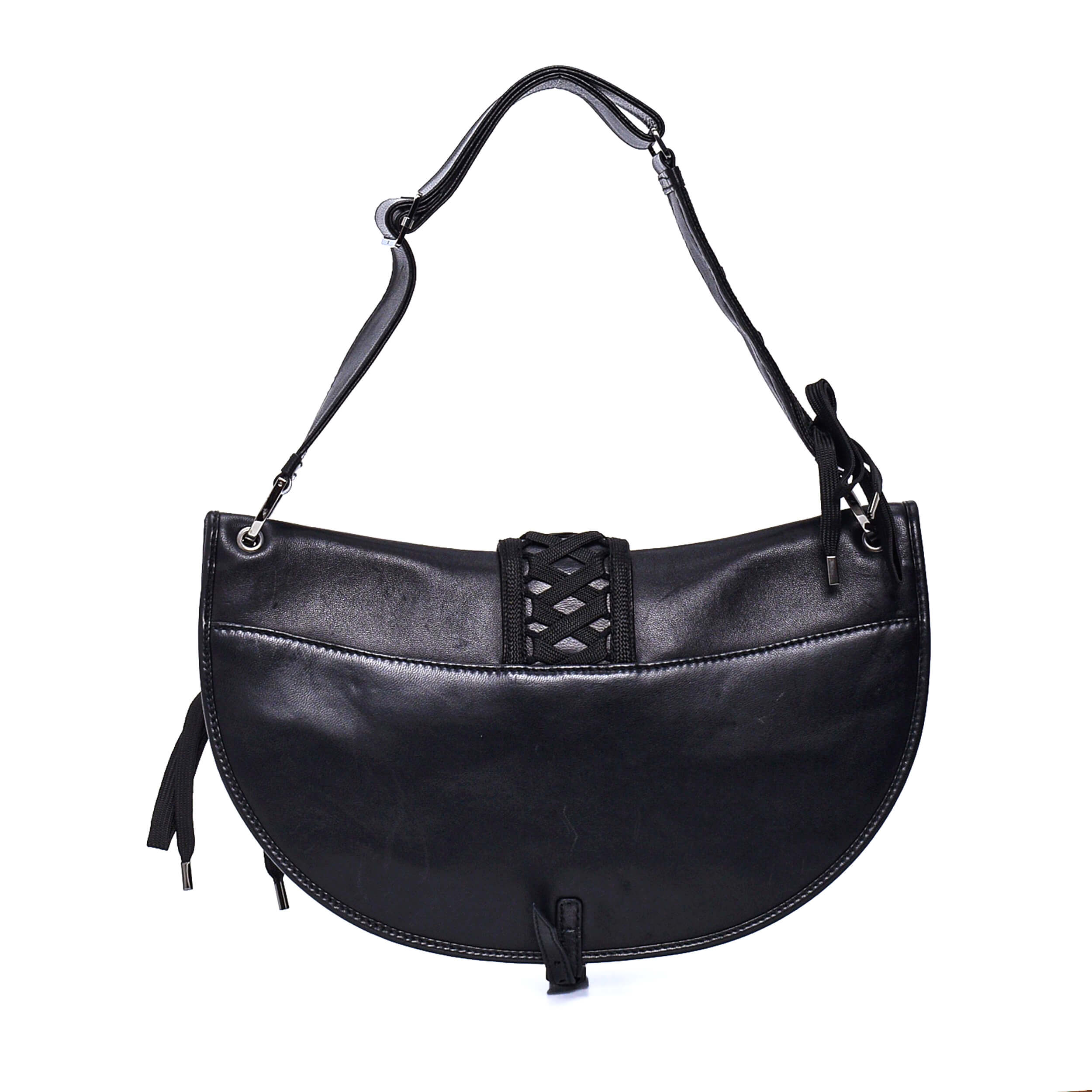 Christian Dior -  Black Leather Corset Vintage Baguette Bag